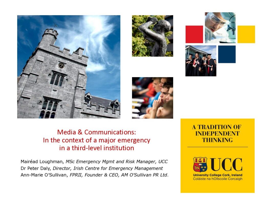 Emergency Responses in UCC _MLPDAMOS presentation to SAI conference FINAL