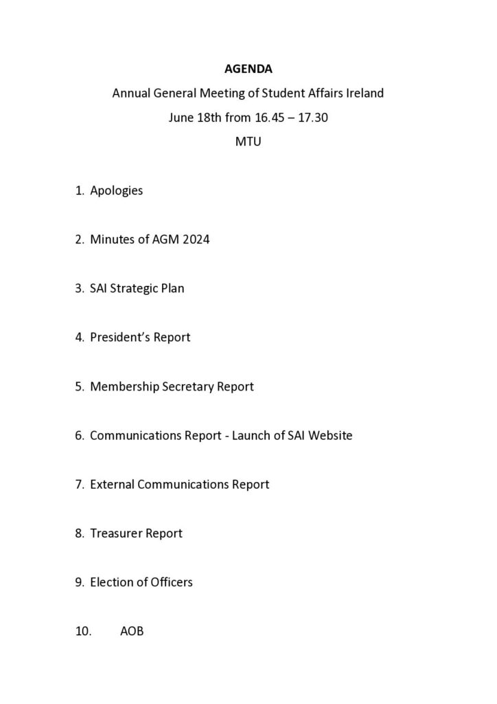 SAI AGM 2025 Agenda